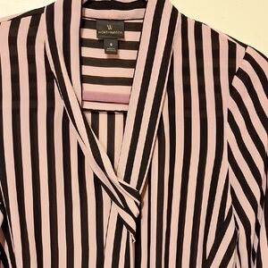 Worthington Black and White Striped Blouse